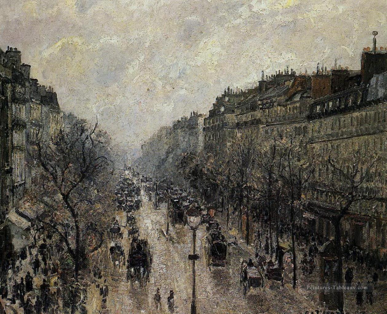 boulevard montmartre brumeux matin 1897 Camille Pissarro Parisien Peintures à l'huile